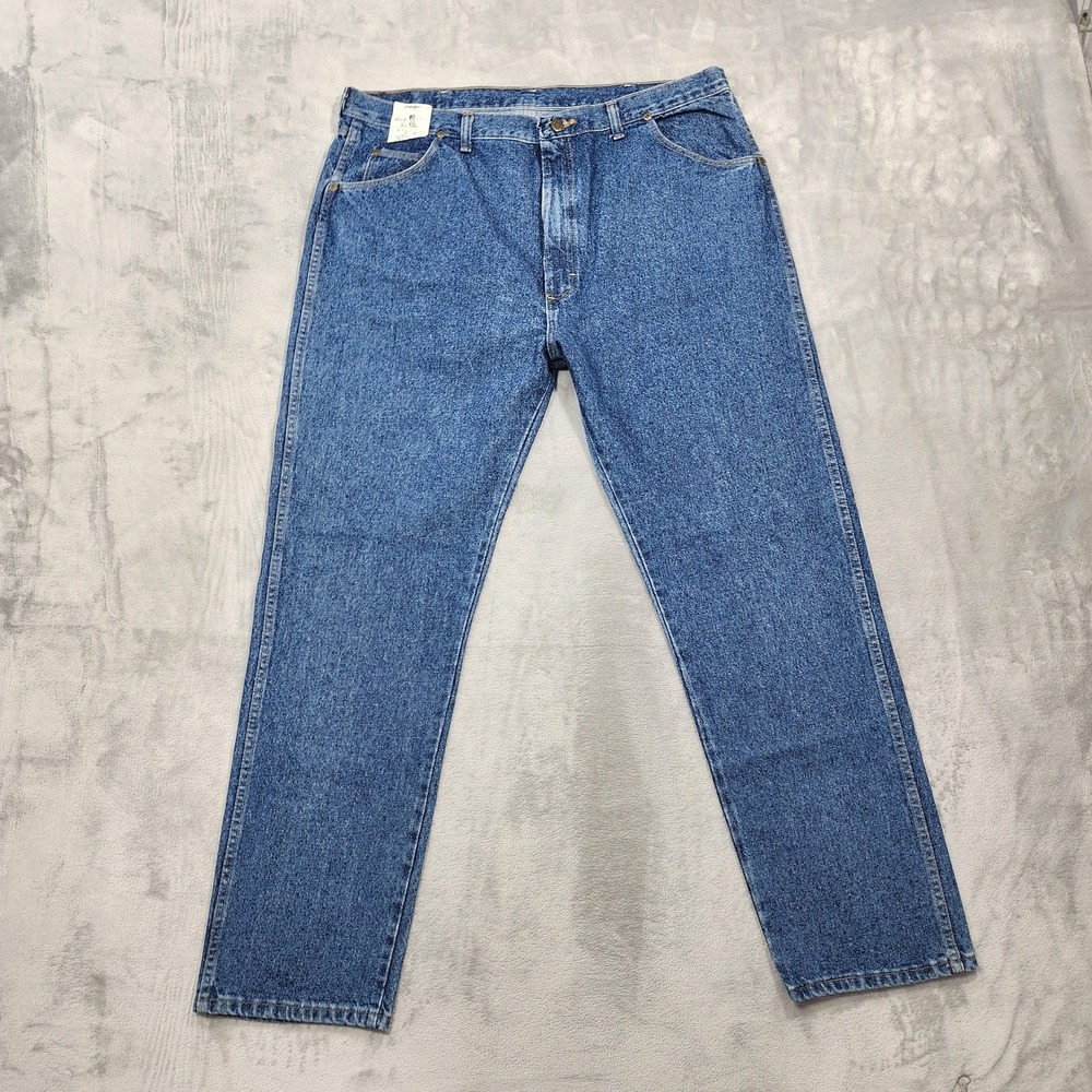 Vintage Wrangler Jeans Mens 42x32 Blue Straight Fit Denim American Hero 96501DK